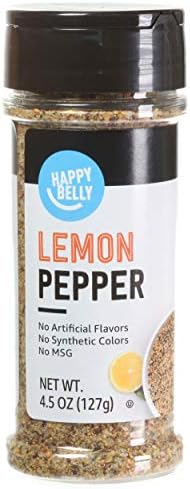 Amazon Brand - Happy Belly Lemon Pepper Seasoning Salt, 4.5 ounce (Pack of 1) Happy Belly