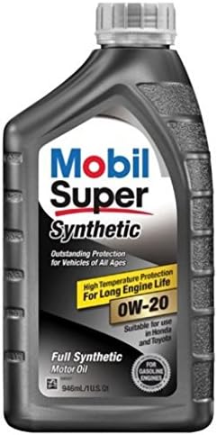 Mobil Super (112908-6PK Synthetic 0W-20 Motor Oil - 1 Quart, (Pack of 6) Mobil