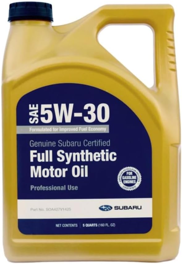 Subaru OEM Synthetic 5W-30 Motor Oil 5 Quart Bottle Container SOA427V1425 Turbo Sti wrx Subaru