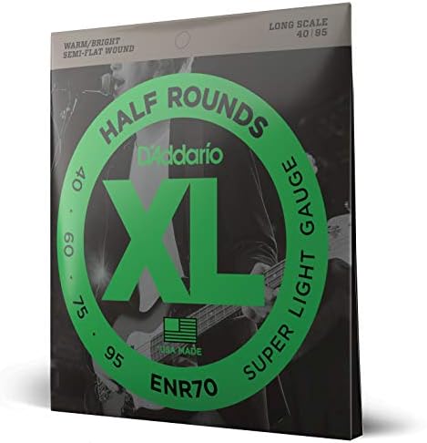 D'Addario XL Nickel Half Rounds, ENR72, струны для бас-гитары длинного масштаба, средняя толщина 50-105, комплект из 4 струн D'Addario