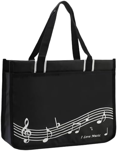 Music Tote Bag Handbag,piano bag,Nylon Cloth Waterproof Women's Shopping Bag,Travel bag with high note zipper, HilerPunk