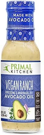 Primal Kitchen Vegan Ranch Salad Dressing & Marinade made with Avocado Oil, Whole30 Approved, Paleo Friendly, and Keto Certified, 8 Fluid Ounces Primal Kitchen