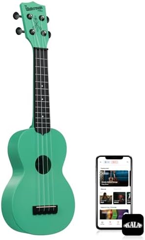 Kala Brand Music Co. The Waterman Beach Collection, 4-String Ukulele, Right, Sea Foam Green, Soprano (KA-WMS-GN-S) Kala