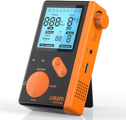 LEKATO Metronome Tuner, Rechargeable 3 In 1 Digital Metronome with TAP Tempo, Woman Vocal Counts, Tuner Tone Generator for Guitar Bass Violin Ukulele Chromatic for All Instruments LEKATO