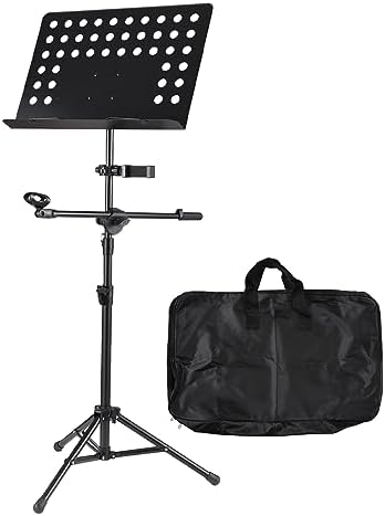 Btuty music stand Portable Sheet Music Stand Professional 3-in-1 Detachable Microphone Stand Metal Height Adjustable Tripod Stand for Piano Violin Guitar Sheet Music portable music stand Btuty