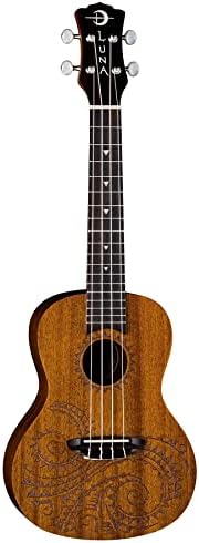 Luna Tattoo Concert Mahogany Acoustic/Electric Ukulele with Preamp & Gig Bag Luna