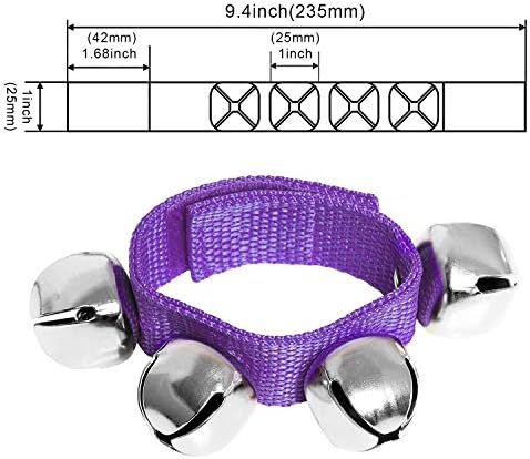 Augshy Jingle Bells, 24 Pcs Wrist Band Jingle Bells, 12 Musical Instruments Gift for Kids Augshy