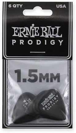 Медиаторы для гитары Ernie Ball Prodigy, форма 'Щит', черные, 1.5 мм, упаковка из 6 штук Ernie Ball