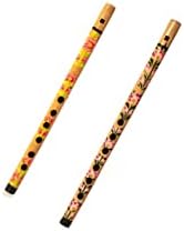 Decorative Traditional Handmade Wooden Bamboo Flute Basuri Indian Musical Instrument for gifting and Decoration (Elephant and Deer- Set of 2) Tarini Gallery