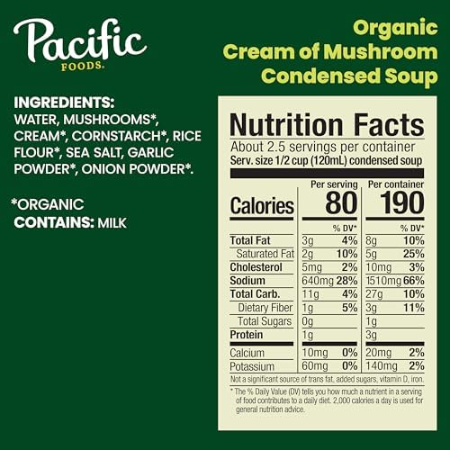 Pacific Foods Organic Cream of Mushroom Soup, 10.5 oz Can (Pack of 12) Pacific Foods