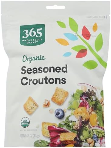 365 by Whole Foods Market, Organic Seasoned Croutons, 4.5 Ounce 365 by Whole Foods Market