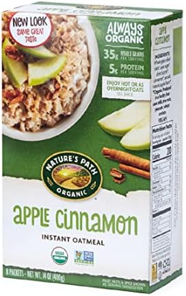 Nature's Path Organic Apple Cinnamon Oatmeal, 14 oz (Pack of 1), Non-GMO Nature's Path