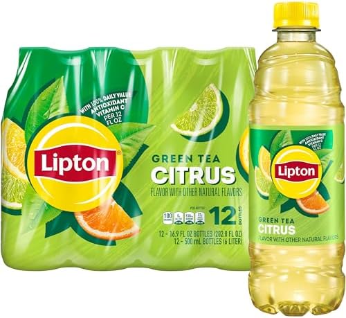 Lipton Diet Green Tea Citrus, 16.9 Fl Oz Bottles (Pack of 12) Lipton