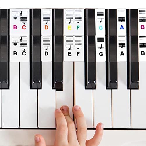 Piano Notes Guide for Beginner, Removable Piano Keyboard Note Labels for Learning, 88-Key Full Size, Made of Silicone, No Need Stickers, Reusable and Comes with Box, Black LILStoreLIFE