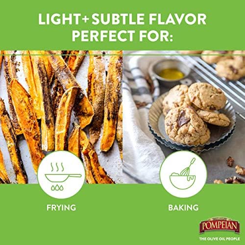 Pompeian Light Taste Olive Oil, Subtle Flavor, Perfect for Frying & Baking, Naturally Gluten Free, Non-Allergenic, Non-GMO, 16 FL. OZ. Pompeian