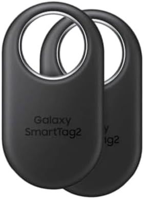 SAMSUNG SmartTag2 (2023) Bluetooth + UWB, IP67 Water and Dust Resistant, Findable via App, 1.5 Year Battery Life (2-Pack) - Black Samsung