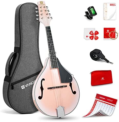 Vangoa Mandolin Instrument Mahogany Acoustic Electric A Style Mandolin Musical Instrument for Beginner Adults Teens Kids, Black Vangoa