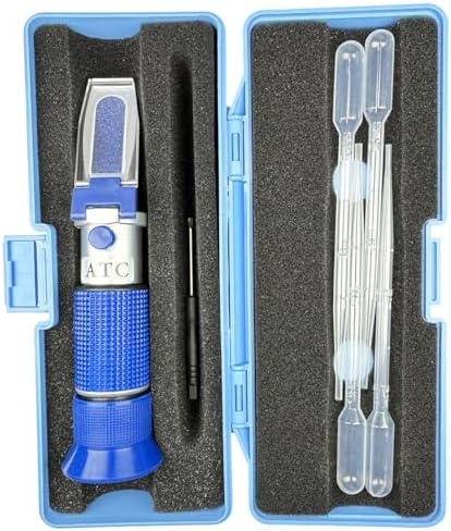 5-in-1 DEF Antifreeze Refractometer with ATC,Coolant Tester - Ideal for Automotive, DIY, and Industrial Use, Freezing Point Meter,Battery Acid Hydrometer,Automotive Urea Neebetek