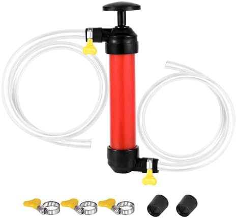 Antifreeze Hand Pump Kit, Liquid Transfer Pump for Gas Oil and Water Fuel, Water Hand Pump Kit with 3 Clamps for RV Trailer, Protect RV Plumbing during Winterizing & Simplify the Winterizing Process Foileon