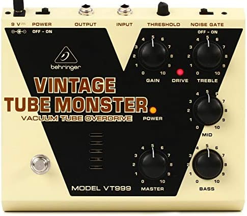 Эффект-педаль Behringer VT999 Vintage Tube Monster с лампой 12AX7, шумоподавлением и 3-бандовым эквалайзером Behringer