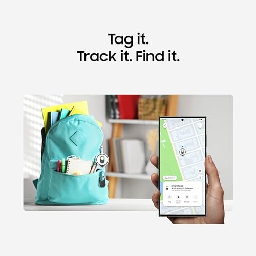 Samsung Galaxy SmartTag2, Bluetooth Tracker, Smart Tag GPS Locator Tracking Device, Item Finder for Keys, Wallet, Luggage, Pets, Use w/ Phones and Tablets Android 11 or Later, 2023, 1 Pack, Black Samsung