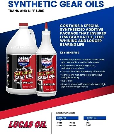 Lucas Oil 10048 Synthetic SAE 75W-90 Gear Oil - 1 Gallon LUCAS