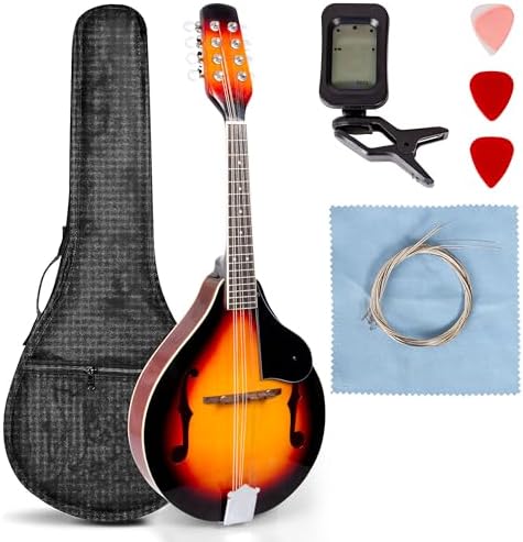 A Style Mandolin Instrument, 8 String Acoustic Mandolin, Useful for Mahogany Wood Mandolins Beginners Adult or Kid LOMUTY