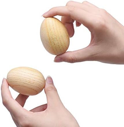 2 Pcs Natural Wood Egg Shaker Musical Percussion Instrument MIHEY