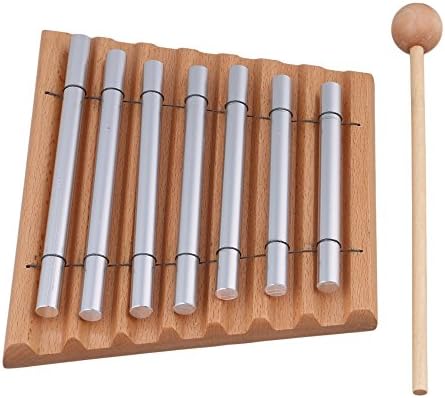 Lovermusic 7 Tone Wood Instrument Energy Chime with Mallet & 7 Tubes Wooden Collection Percussion Accessories Lovermusic