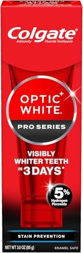 Colgate Optic White Pro Series Whitening Toothpaste with 5% Hydrogen Peroxide, Enamel Strength, 3 oz Tube Colgate