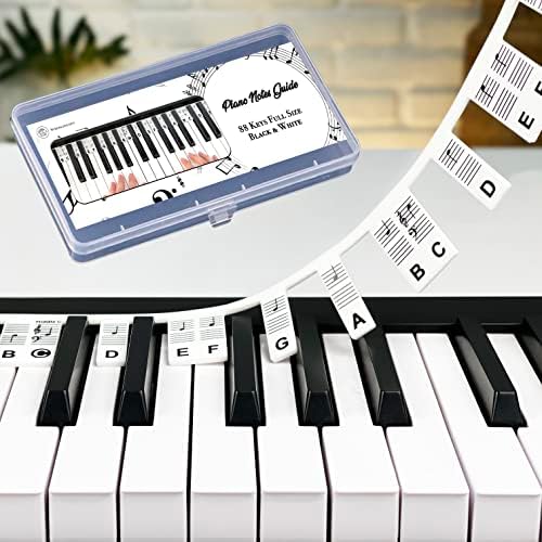 Removable Piano Keyboard Note Labels for Learning, Piano Notes Guide & Piano Keys Guide - 88-Key Full Size, Say Goodbye to Piano Key Stickers & Piano Keyboard Stickers (Classic Black) Strongholden