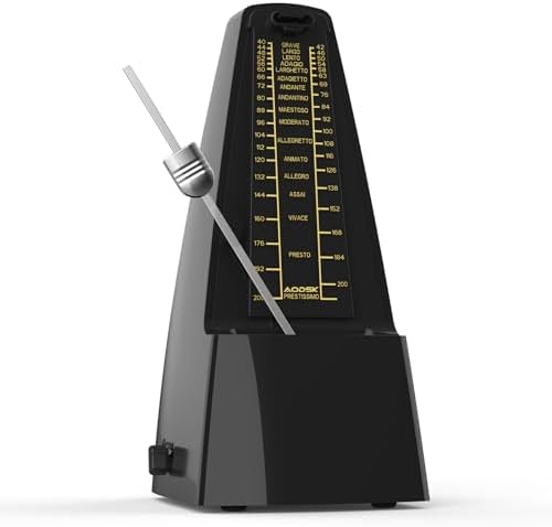 AODSK Mechanical Metronome Black Universal Metronome for Piano Guitar Violin Drums and Other Instruments Standard Loud Sound AODSK