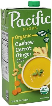 Pacific Foods Organic Cashew Carrot Ginger Soup, 32 oz Carton Pacific Foods