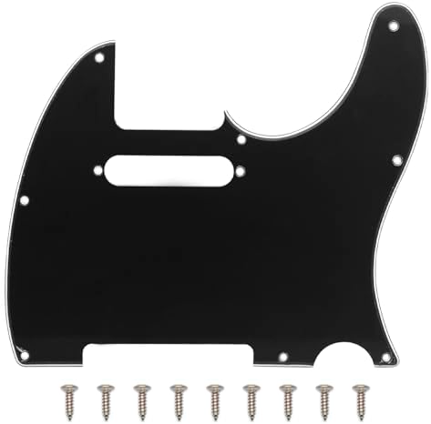 SAPHUE TL Pickguard 3Ply Single Coil Pickup Hole 8 Screws Hole Scrate Plate for TL Style Electric Guitars (3Ply Black) SAPHUE