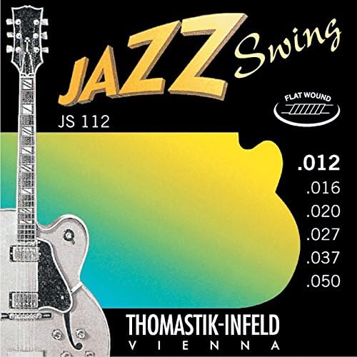 Набор струн для гитары Thomastik Jazz Swing, 6 плоских никелевых струн, для полуакустических и акустических джазовых гитар Thomastik