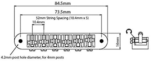 Китайский черный роликовый бридж Tune-O-Matic для гитар Les Paul, SG, ES Dot, Gretsch Bigsby с резьбовыми стойками M4 KAISH