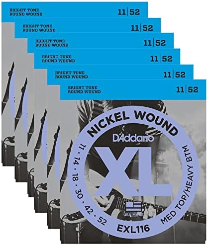 D'Addario EXL116 Electric Medium/Heavy 11-52 (6 Pack Bundle) D'Addario