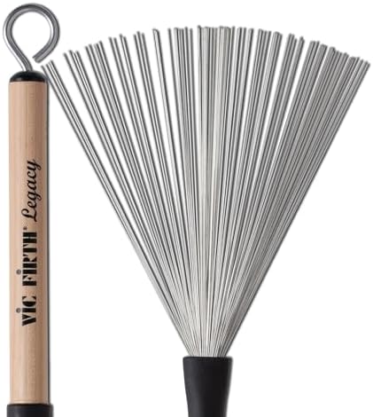 Vic Firth Legacy Brush - выдвижная металлическая щетка с деревянной ручкой и регулируемым углом щетинок Vic Firth