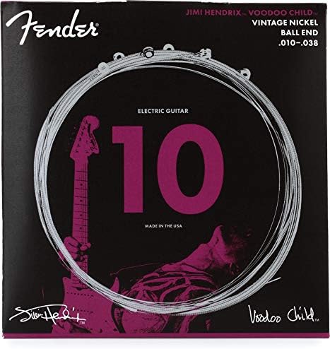 Струны для электрогитары Fender Hendrix Voodoo Child, винтажный никель, .010-.038, легкие для сгиба Fender