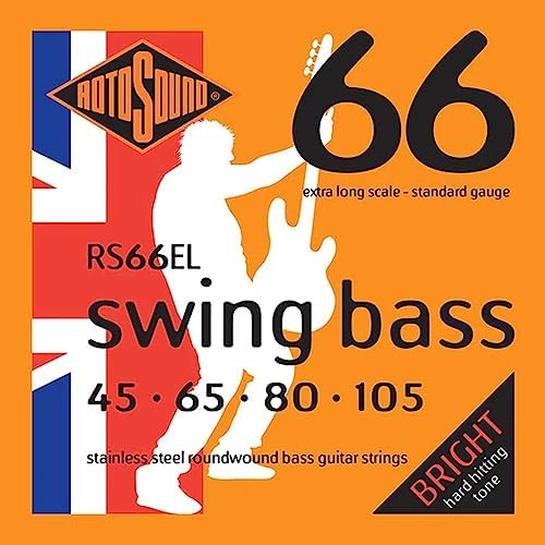 Rotosound RS66EL Swing Bass 66 струны для бас-гитары из нержавеющей стали, 4 струны, экстра длинная мензура, .045-.105 ROTOSOUND