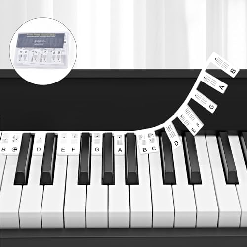 БРОТУ Removable Piano Notes Guide для начинающих, наклейки на клавиатуру пианино без наклеек, из силикона, многоразовые для 88 клавиш Brotou