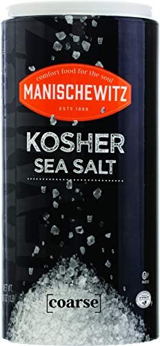 Manischewitz Premium Kosher Salt, Coarse Sea Salt, 16oz (1 Pound) Easy Pour Canister, Product of Italy, Pure Mediterranean Sea Salt. The Perfect Salt Grinder Refill! Manischewitz