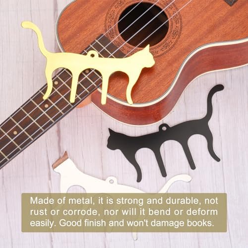 MECCANIXITY Cute Cat Shaped Metal Music Book Clip and Page Holder, Piano Sheet Music Holders Music Book Holder for Sheet Music Stands, Black Meccanixity