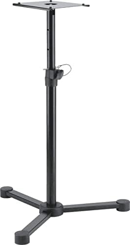 K&M Konig & Meyer 26720.000.55 Monitor / Speaker Stand | 3 Leg Base | Height Adjust | Safety Pin | Non-Slip /Vibration Rubber | German Made | Black K&M