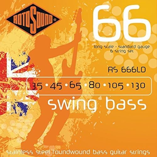 Rotosound RS666LD Swing Bass 66 стальные 6-струнные бас-гитары, размеры 35 45 65 80 105 130 ROTOSOUND