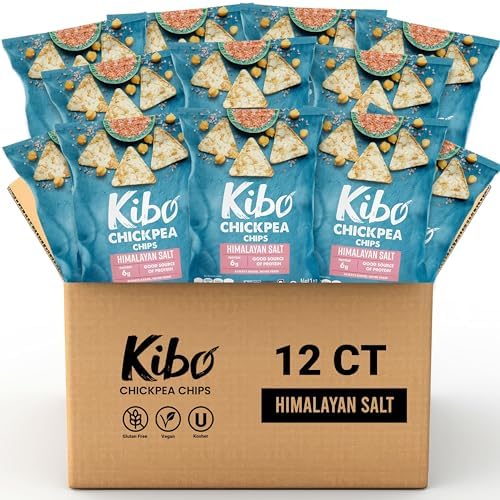 Kibo Chickpea Chips - High Protein/Fiber, Plant-Based, Cert. Gluten Free, Non-GMO, Vegan, Kosher, 3 Flavor Variety Pack, 1oz 6 pk KIBO FOODS