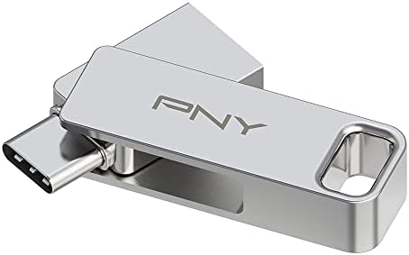 PNY 128GB Duo Link USB 3.2 Type-C Dual Flash Drive for Android Devices and Computers - External Mobile Storage for Photos, Videos, and More - 200MB/s PNY