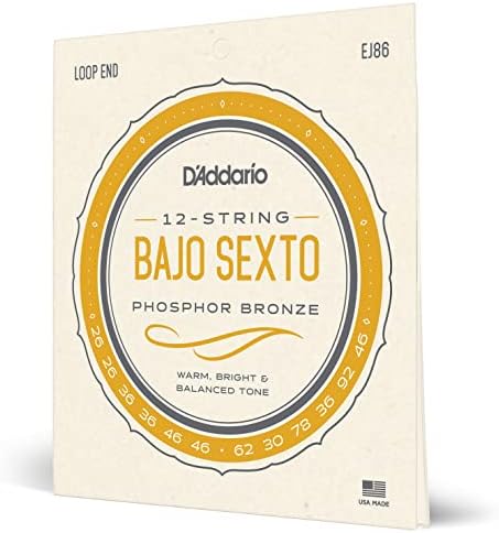 Набор струн D'Addario EJ86 для Bajo Sexto, 12 струн, фосфорная бронза, обеспечивает яркий звук и глубокий низ D'Addario