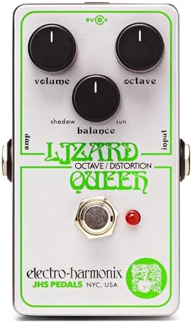 Электронная педаль Electro-Harmonix Lizard Queen Octave Fuzz, аналоговый октава-фузз, управление громкостью и балансом Electro-Harmonix