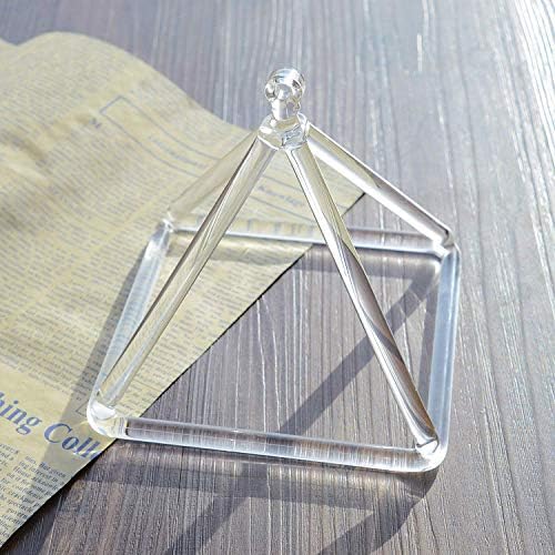 TOPFUND 5 inch Crystal Singing Pyramid with Artificial Leather Carrying Case and Quartz Suede Mallet TOPFUND